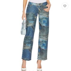 NWOT Revolve Miaou Atlas Pant in Denim Print